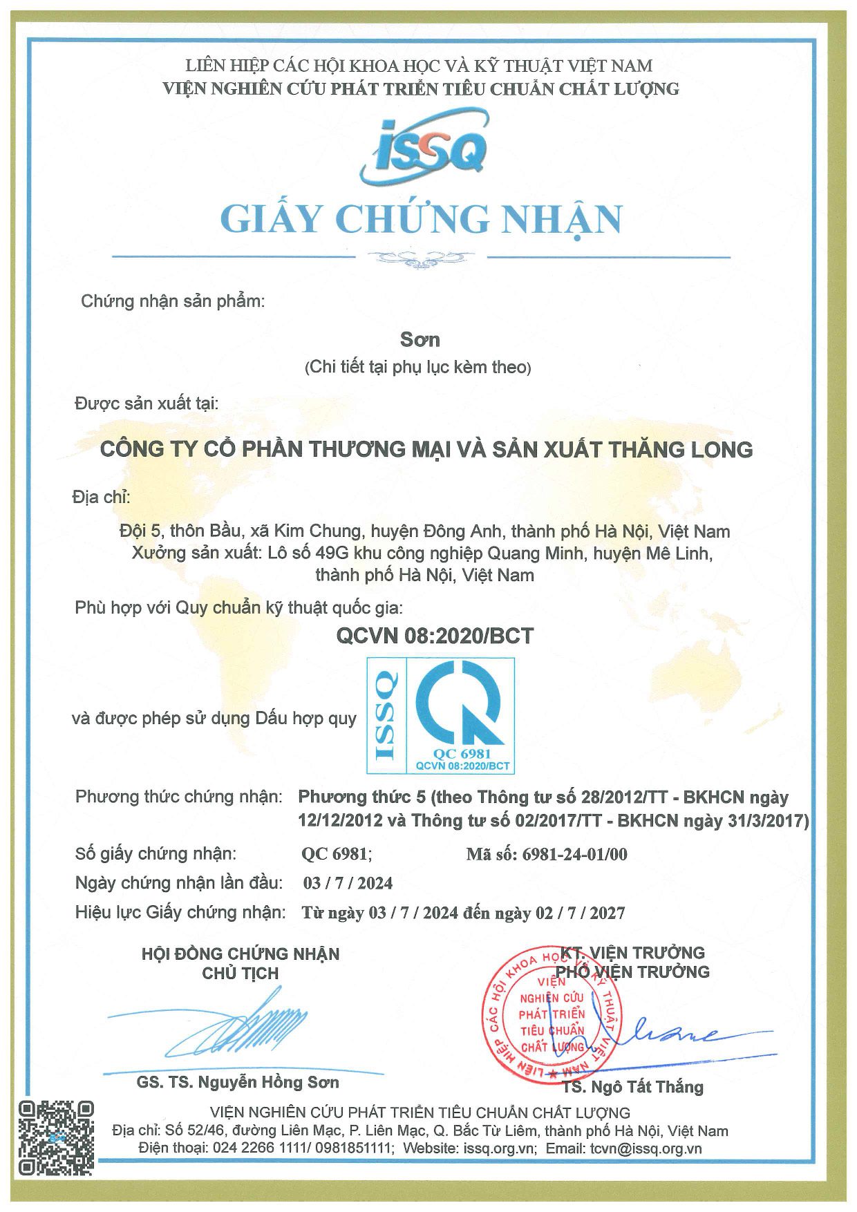 VỀ CHÚNG TÔI 8 Chứng chỉ