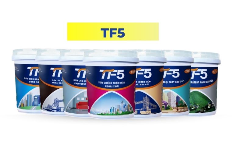 Trang Chủ 16 Sơn Thăng Long TF5 - Sơn siêu phủ, chống thấm màu ngoại trời, kháng kiềm