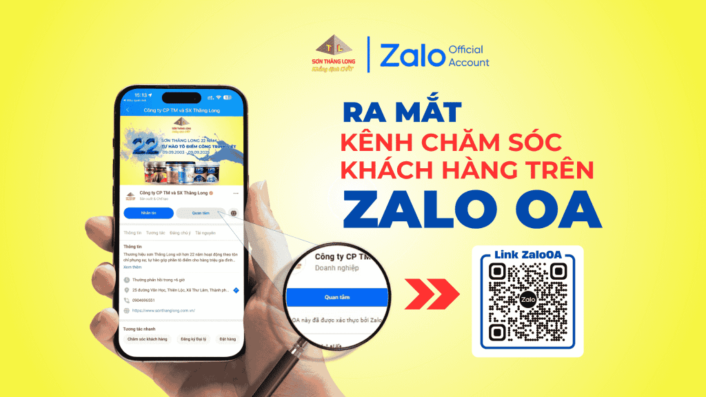 RA MẮT KÊNH CHĂM SÓC KHÁCH HÀNG TRÊN ZALO OA - NÂNG TẦM PHỤNG SỰ TẬN TÂM 1 zalo oa của sơn Thăng Long